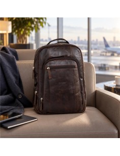 Cartable de peau marron AC-BACKPACK-258-BROWN