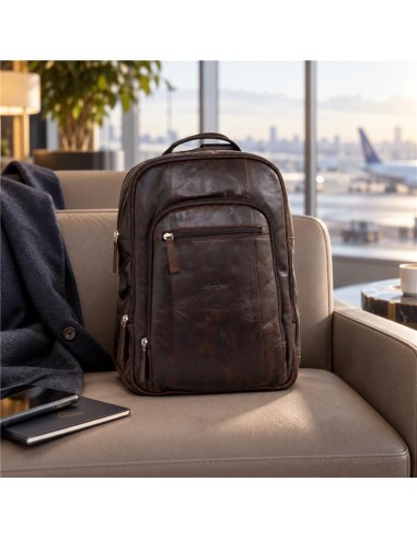Cartable de peau marron AC-BACKPACK-258-BROWN