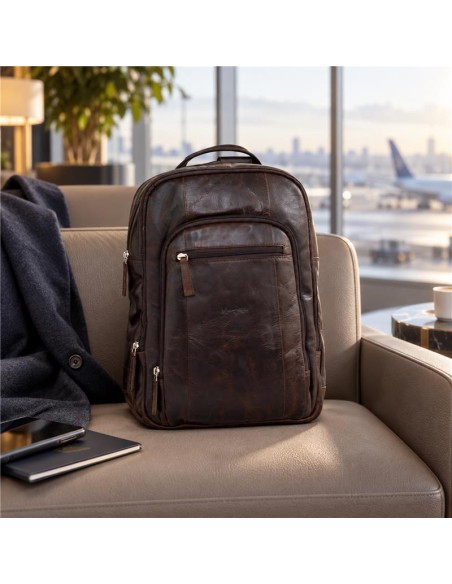 Cartable de peau marron AC-BACKPACK-258-BROWN