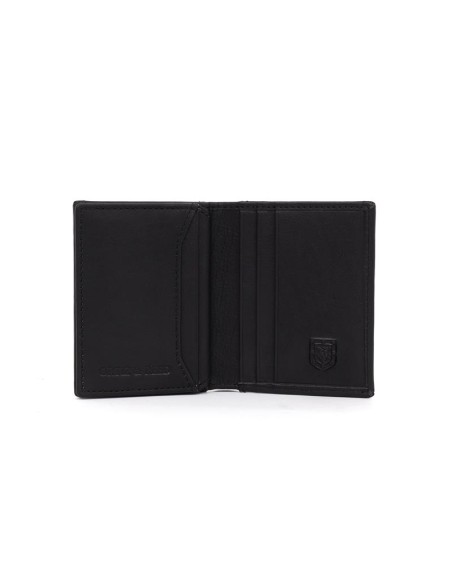 Cartera de piel cosido artesano color negro
