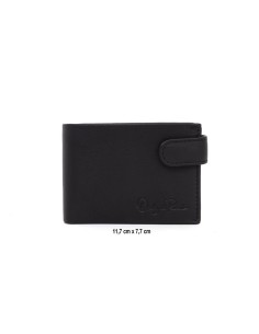 Cartera de piel cosido artesano color negro 2