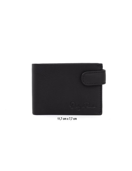 Cartera de piel cosido artesano color negro