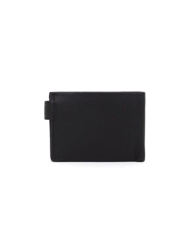 Cartera de piel cosido artesano color negro
