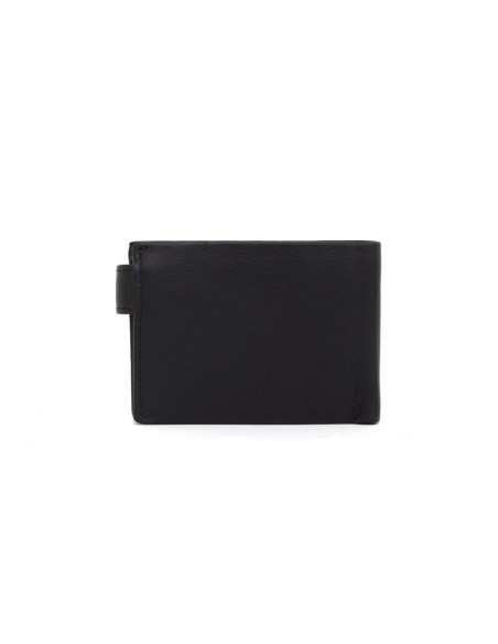 Cartera de piel cosido artesano color negro