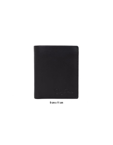 Cartera de piel cosido artesano color negro