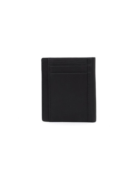 Cartera de piel cosido artesano color negro