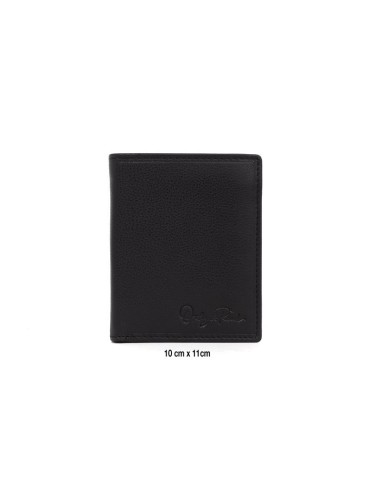 Cartera de piel cosido artesano color negro