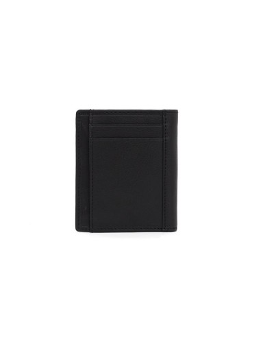 Cartera de piel cosido artesano color negro