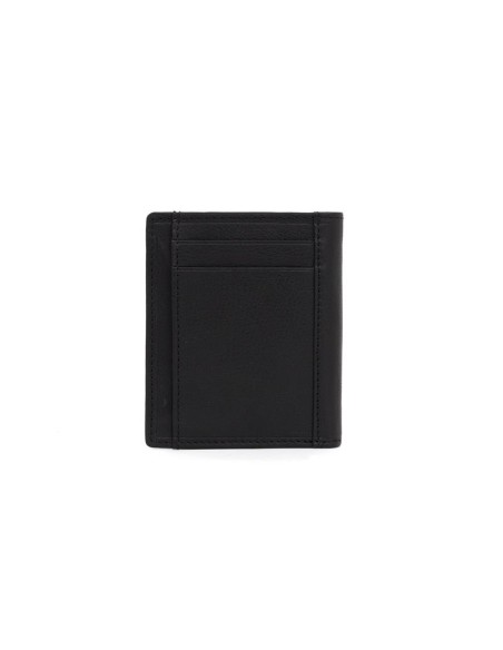 Cartera de piel cosido artesano color negro