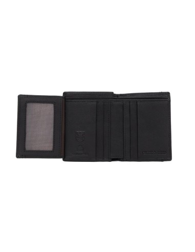 Cartera de piel cosido artesano color negro