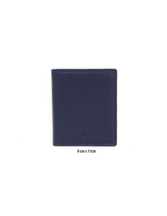 Cartera de piel cosido artesano color azul 2