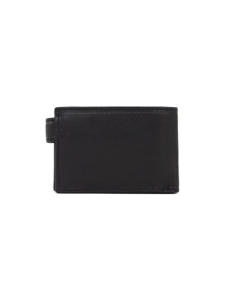 Cartera de piel cosido artesano color negro