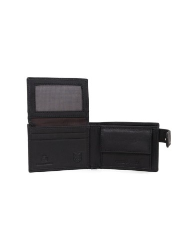 Cartera de piel cosido artesano color negro