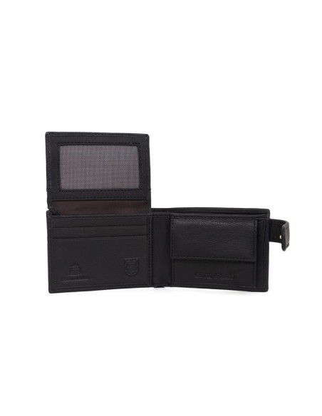Cartera de piel cosido artesano color negro