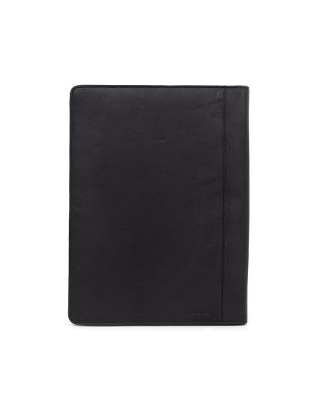 Portafolio Laptop de piel cosido artesano color negro