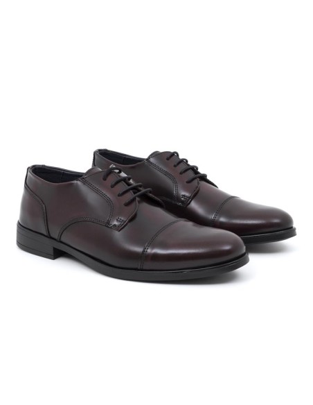 Burgundy leather derby