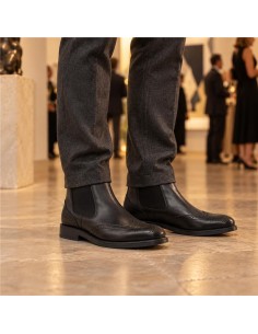 bottines chelsea de peau le noir ARNUBA-NEGRO