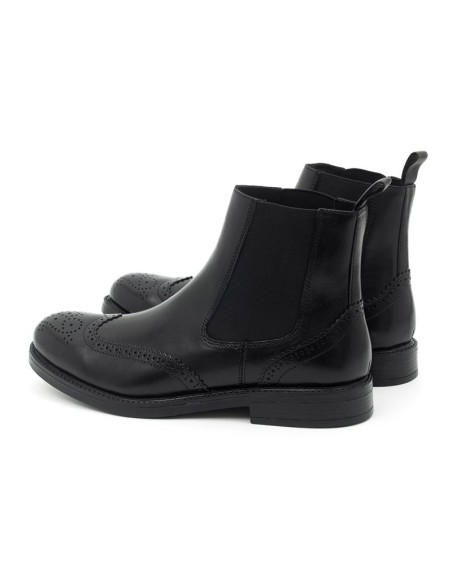 Botines Chelsea de piel acabado a mano color negro