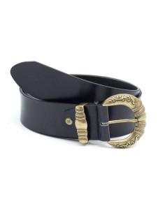 Blue leather women's belt