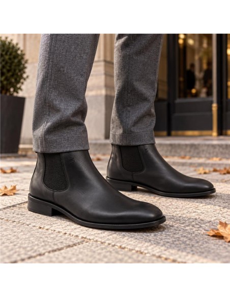bottines chelsea de peau le noir ARVILA-NEGRO