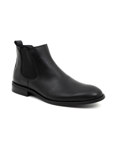 Black leather chelsea boots