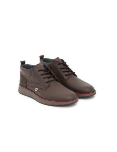Brown suede leather and plain leather boot 2