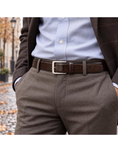 Ceinture de peau marron B-ANIK-MARRON