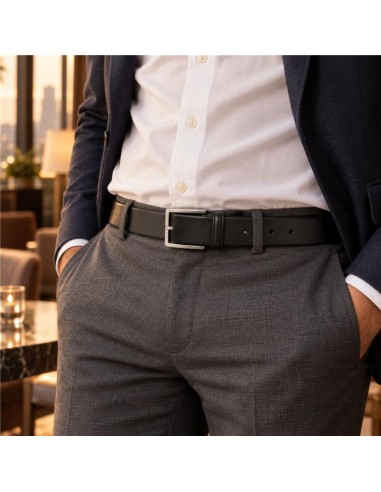 Black leather belt