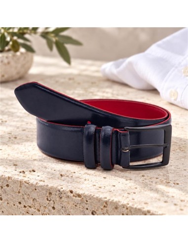 Ceinture de peau le noir B-REMI-NAVY