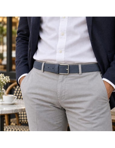 Ceinture nubuck bleu B-SAULMEN-AZUL