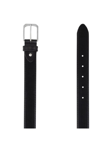 Cinturón de ante combinado de pieles color negro