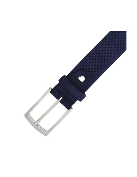 Blue suede belt