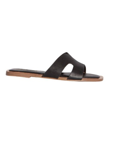 black solid color women's sandals W-CANDICE-NEGRO