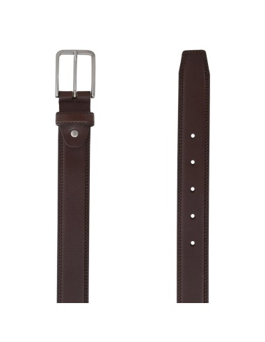 Cinturón de piel acabado a mano color marrón