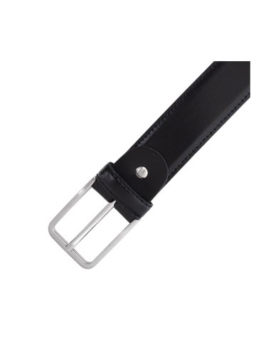 Cinturón de piel acabado a mano color negro