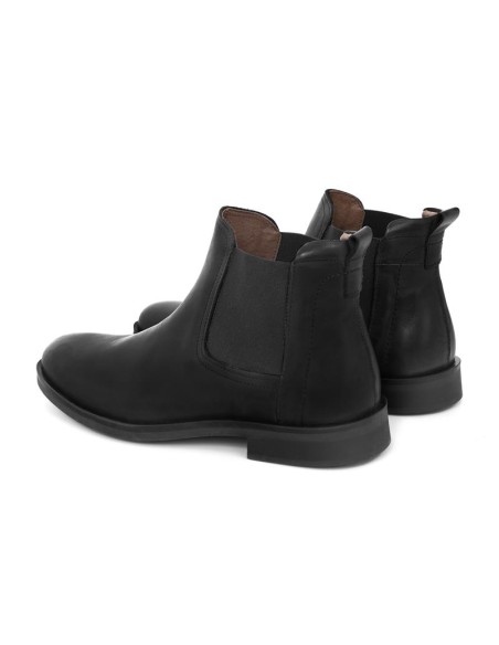 Botines Chelsea de piel con elástico lateral color negro