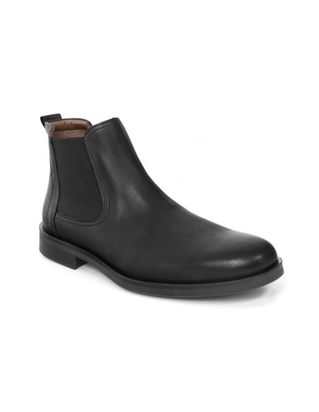 Botines Chelsea de piel con elástico lateral color negro