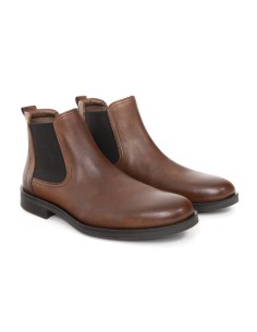 Botines Chelsea de piel difuminado color cuero 2