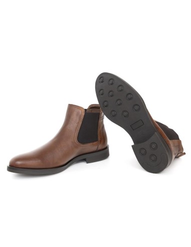 Botines Chelsea de piel difuminado color cuero