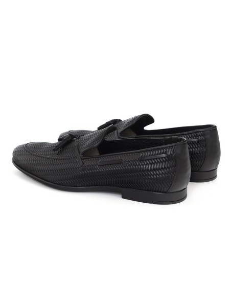 Mocassin de peau le noir BARLON-BLACK