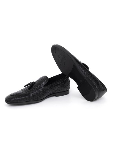 Black leather moccasin