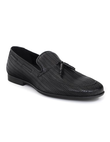 Black leather moccasin