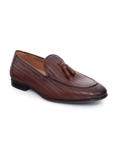 Brown leather moccasin