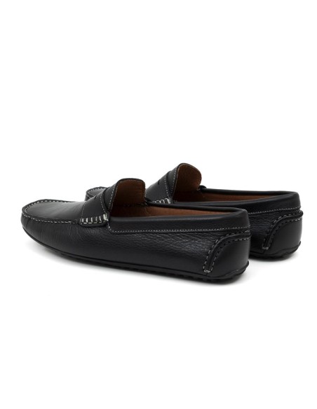 Black leather moccasin