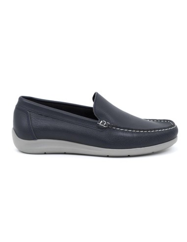 Náutico de piel con aplique metálico color azul