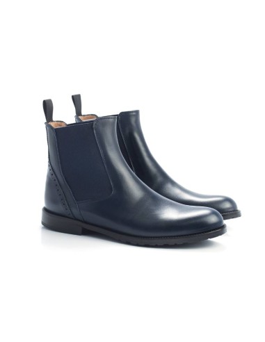 bottines pour femmes en cuir bleu W-CATRASMIL-MARINO