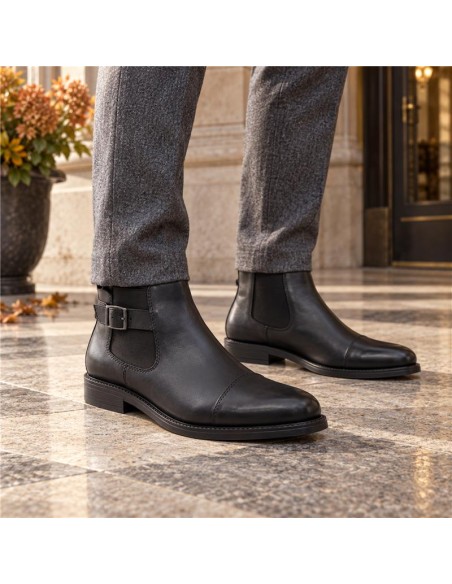 bottines chelsea de peau le noir BRISEL-NEGRO