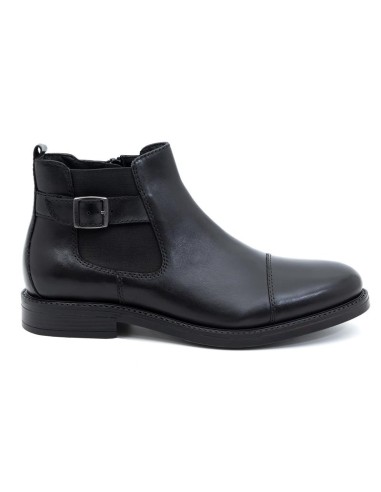 Black leather chelsea boots