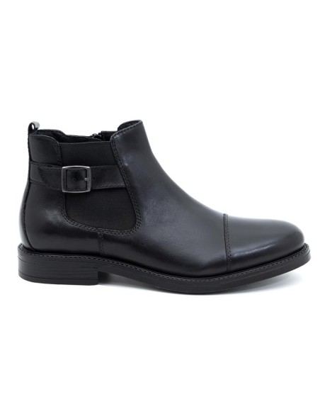 Botines Chelsea de piel con hebilla color negro