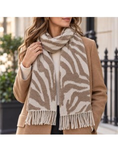 Foulard timbré beige BUF-MIZEBRA-BEIGE
